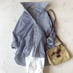 美品✨ミューズ ドゥーズィエムクラス 襟ワイヤー ストライプ シャツ