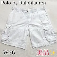 美品✨ 00s ラルフローレン カーゴショーツ ホワイト ヴィンテージ加工 36のサムネイル