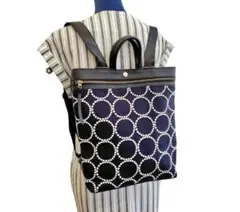 ミナペルホネン/2025tambourineタンバリンネイビー×白/牛革A4トー