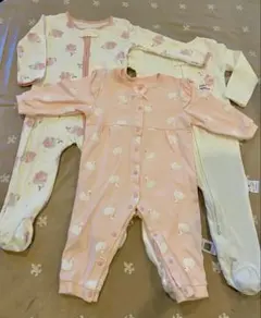 【たまっぱち様専用】スワン柄ロンパース3点セット