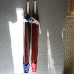 赤とピンクの和傘 2本セット