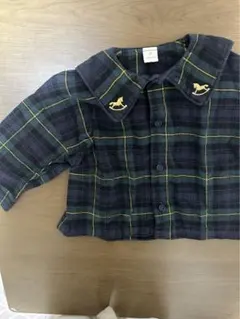 cottoli セーラー　チェック　長袖シャツ　80cm