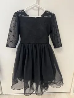 黒のリボン付きフォーマルワンピー110〜120