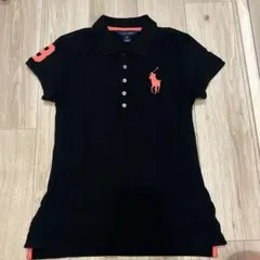 POLOビッグポニー 半袖ポロシャツ ブラック L ピンク刺繍 - メルカリ