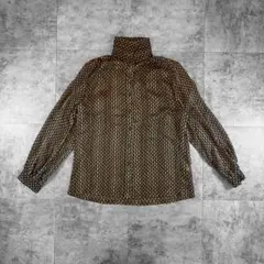 ドット柄 シアー 透け感 レトロ 70s 80s 90s 長袖ブラウスのサムネイル