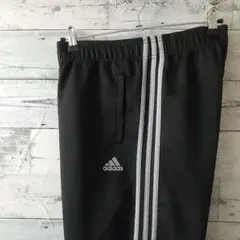 人気カラー☆アディダス 刺繍ロゴ トラックパンツ XL ブラック×グレー