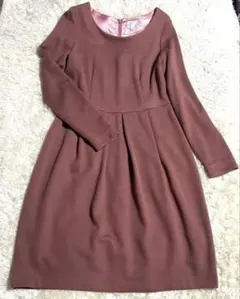 新品EMMA JAMES 長袖ワンピース 13AR ローズピンク　シンプル