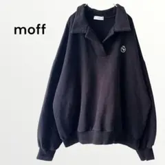 モフ プルオーバー 襟付き ロゴ入り カジュアル 裏起毛 ゆったり 体型カバー