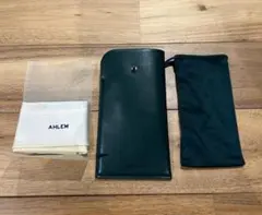 【新品】AHLEM ダークグリーン メガネケースとメガネ拭き