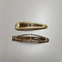 ヘアピン 2個セット (ベージュ/ピンク)