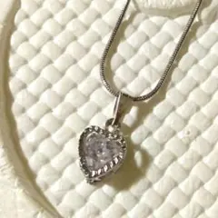 ネックレス　シルバーカラー　ハート　キュービックジルコニア cz