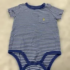 ラルフローレン青と白のストライプロンパース70