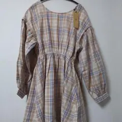新品 BACKリボン背あきボリューム袖ワンピース