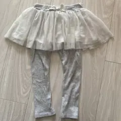 プティマイン チュチュ付きレギンス 100グレー