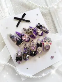 現品♡ネイルチップ♡韓国♡量産型♡フレンチガーリー♡y2k♡サブカル♡痛ネイル♡