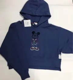 新品未使用☆moussy マウジープルオーバーショート丈パーカー　ミッキーマウス