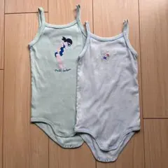 Petit Bateau キャミソールボディスーツ 2枚セット 12m｜74cm