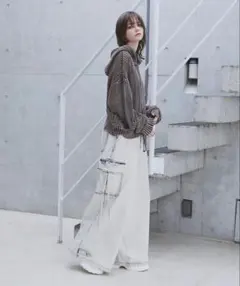 Spielio/シュピーリオ ヴィンテージライクデニムカーゴワイドパンツ