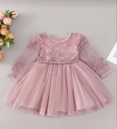 ベビー フォーマルお呼ばれドレス ピンク フレアスカート