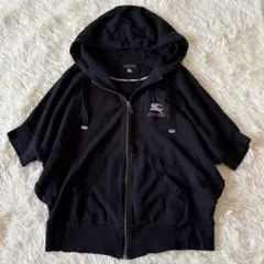 Y2K✨バーバリーブルーレーベル　変形パーカー ホースロゴ刺繍　ドルマンスリーブ