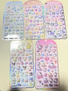 【正規品】コットンパフィーシール サンリオ５種セット カミオジャパン