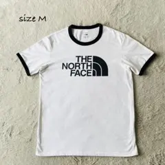 ★即完売★希少★ノースフェイス ビッグロゴ リンガーTシャツ 白黒 サイズM