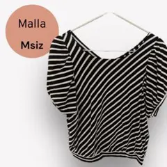 マーラ malla 半袖 黒 白 バックデザイン ストライプのサムネイル