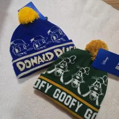 ドナルド・ダック & グーフィー ニット帽 2点セット