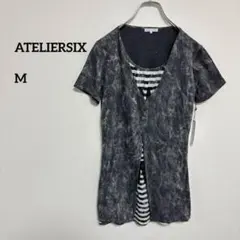 【新品】定価6900円ATELIERSIX半袖チュニックMレイヤードc252②