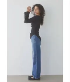 アリシアスタン　ハート刺繍デニムパンツ　0サイズのサムネイル