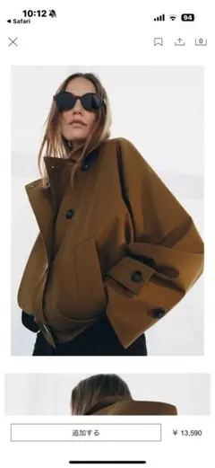 ZARAショート丈ブラウントレンチコート