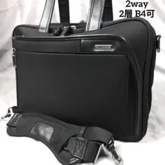 ✨美品✨ エースジーン 2way 2層 B4可 ブリーフケース ナイロン 黒のサムネイル