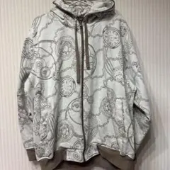 00’s Archive 亜熱帯 スカル ダブルジップパーカー Y2K 特殊生地 00's Archive 亜熱帯 スカル ダブルジップパーカー Y2K 特殊生地