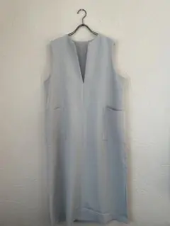 スキッパー襟ロングワンピース Lサイズ