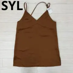 SYL スライ SATIN V/N キャミソール サテン素材 ブラウン Fのサムネイル