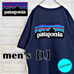 y429【patagonia】プリントロゴTシャツ【メンズS】ネイビー - メルカリ