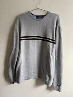 TOMMY HILFIGER グレー ストライプ トレーナー