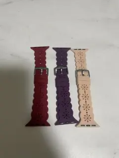 Apple Watch バンド ベルト3色シリコン 花柄　38/40/41mm