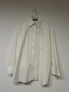 アイボリー ボタンダウン 長袖シャツ