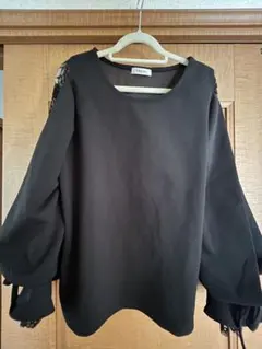 【美品】INGNI イング　半袖カットソー　ブラウス　M　袖レース　リボン　秋服