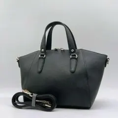 美品 DIANA 2Wayバッグ レザー ブラック ゴールド 斜め掛け f297