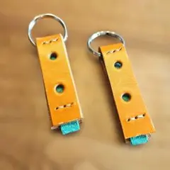 レザーキーリング　２個セット　キーホルダー　ペア　おそろい