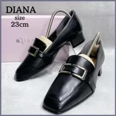 美品✨ ダイアナ DIANA バックルローファー スクエアトゥ 23cm 黒