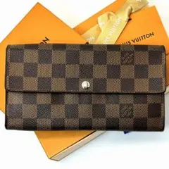 美品 ルイヴィトン ダミエ エベヌ ポルトフォイユ サラ 10カード 長財布 .