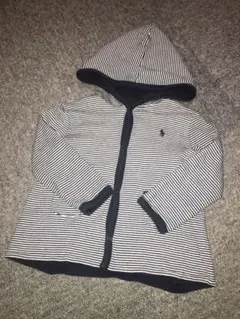ポロラルフローレン　ほぼ新品　リバーシブルパーカー　ネイビー&ストライプ
