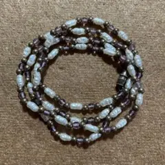 淡水パールビーズロングネックレス　アンティーク　ヴィンテージ