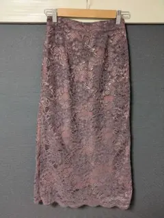 clearレースタイトスカートスリットロングスカート ピンクFサイズ