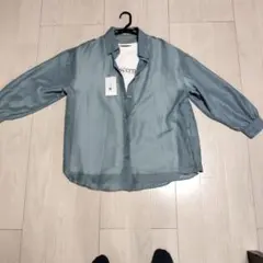 ハニーズ青緑色 シフォン 長袖シャツ　Sサイズのサムネイル