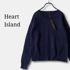 新品タグ付き　Vネックニット　アンゴラ混セーター　シンプル紺ネイビー小さいサイズ