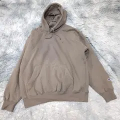 【完売品】チャンピオン 刺繍ロゴ スウェットパーカー モカブラウン 裏起毛